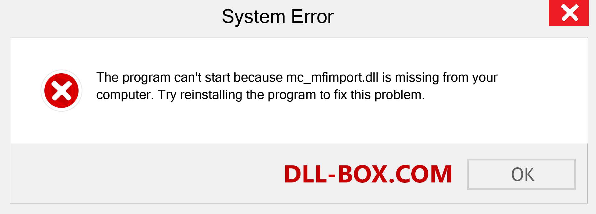  mc_mfimport.dll file is missing?. Download for Windows 7, 8, 10 - Fix  mc_mfimport dll Missing Error on Windows, photos, images